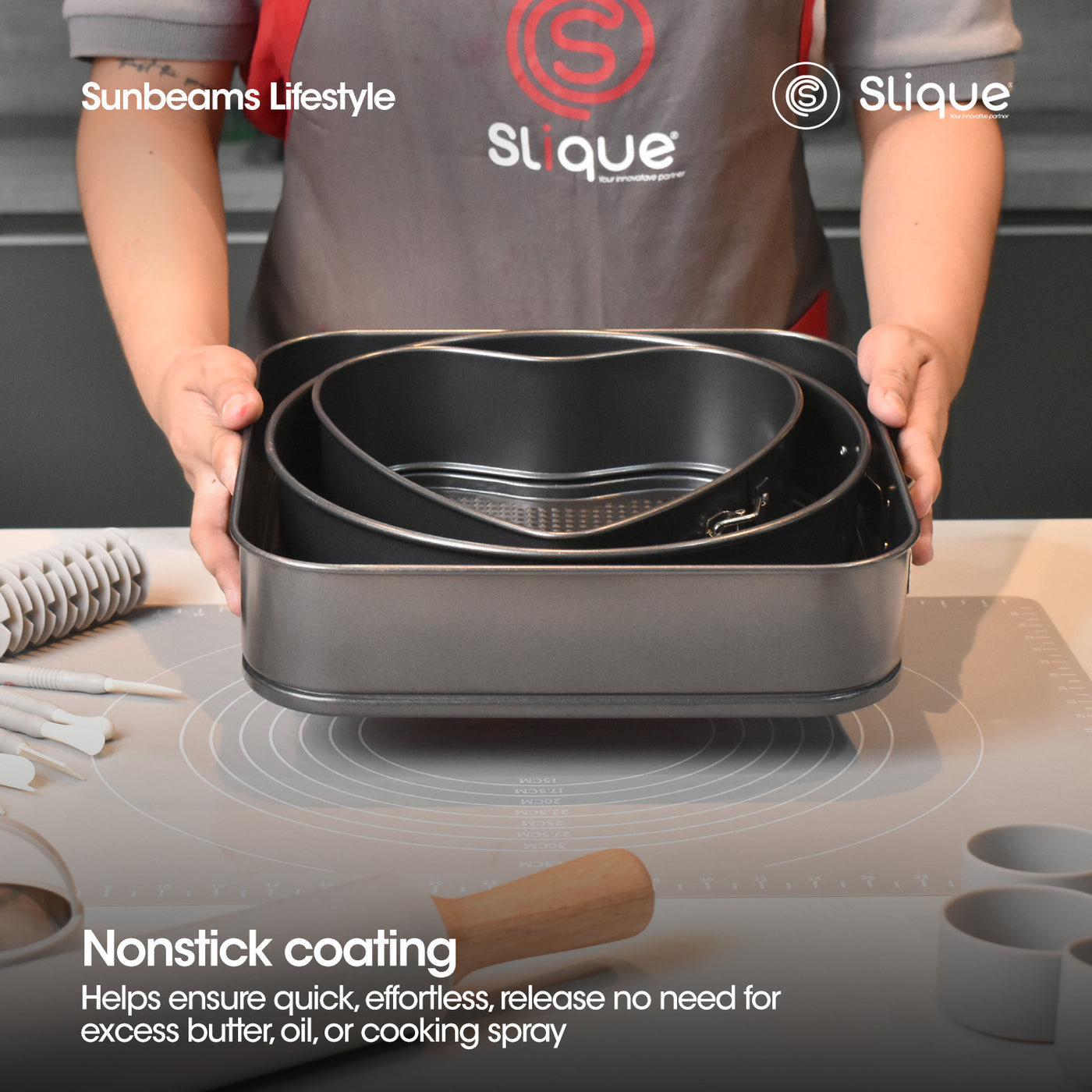 SLIQUE Nonstick Baking Pan 3pcs Set