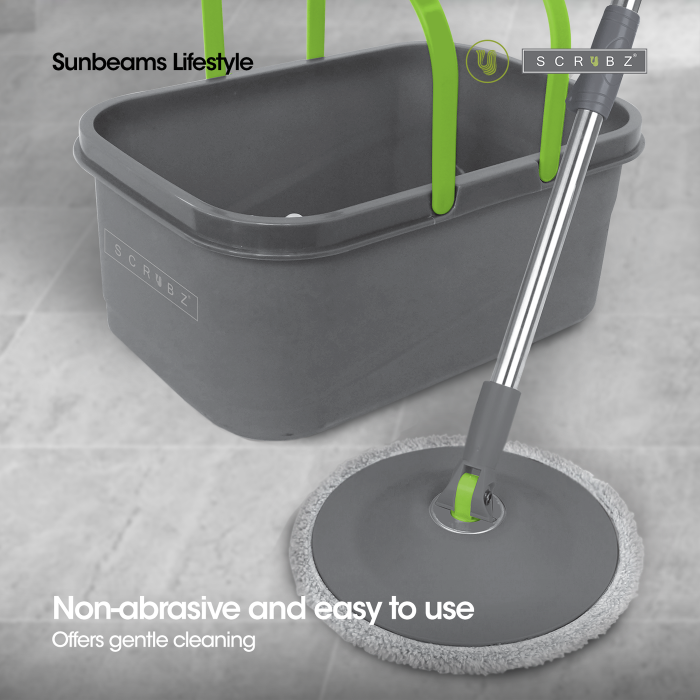 SCRUBZ Premium Microfiber 360ᴼ Spin Mop with Single Bucket (Buy 1 Take 1)
