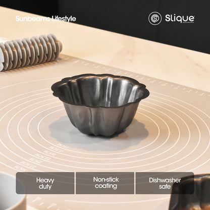 SLIQUE Premium Non-Stick Flower Muffin Pan Oven Safe 12x12x5cm
