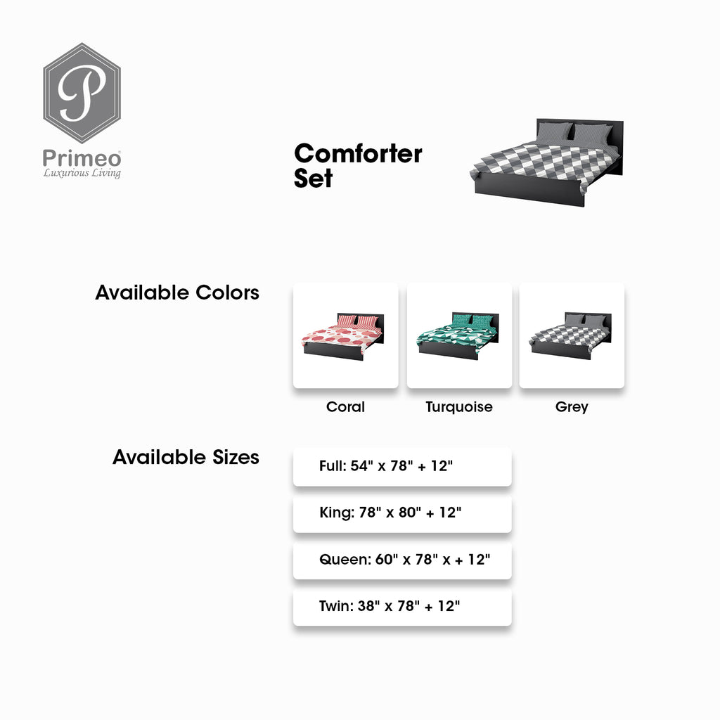 PRIMEO Premium 3-in-1 Bedsheet & 2 Pillowcases