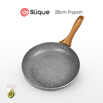 SLIQUE Avotech Marble Non-Stick Cookware – Fry Pan, Saucepan & Dutch Oven (16–28cm) | Induction Base | Scratch-Resistant Coating