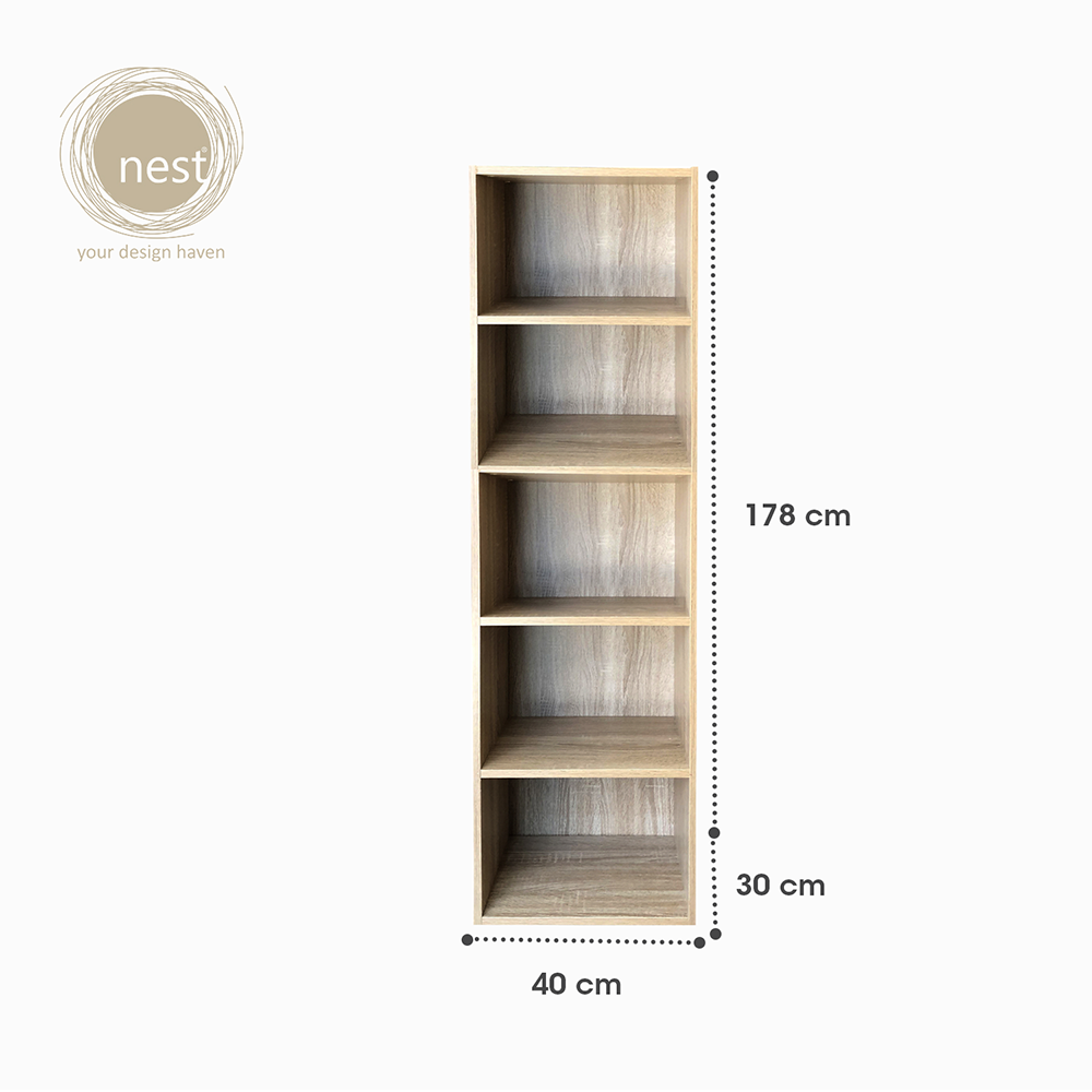 NEST DESIGN LAB Premium 5 Layer Display Shelf - Walnut