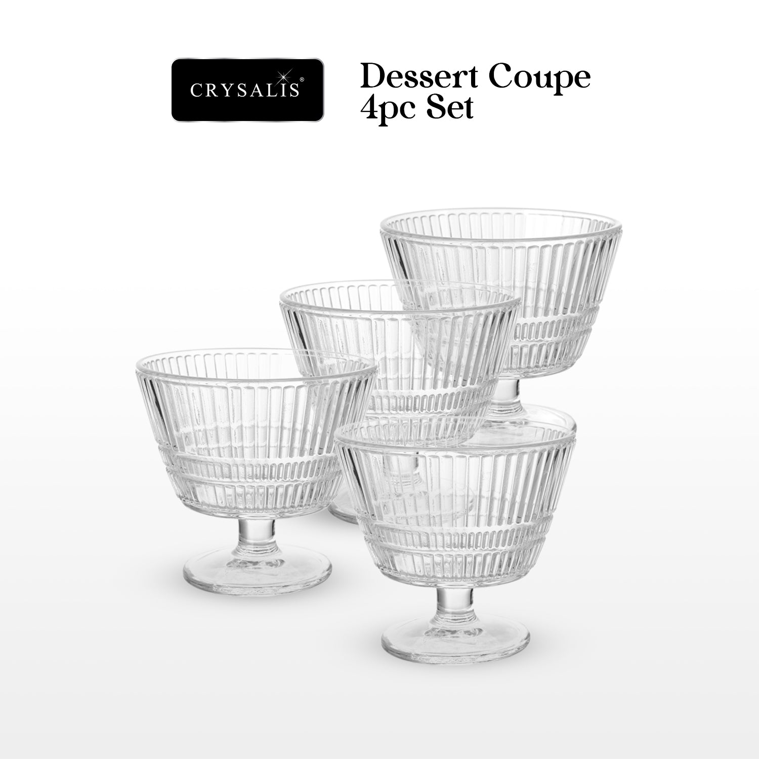 Crysalis Linear Glassware Collection Dinner Plates Bowls Coffee Mugs Glass Cups Set