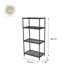 Nest Design Lab Premium Mini Steel Rack Black 4 Layer