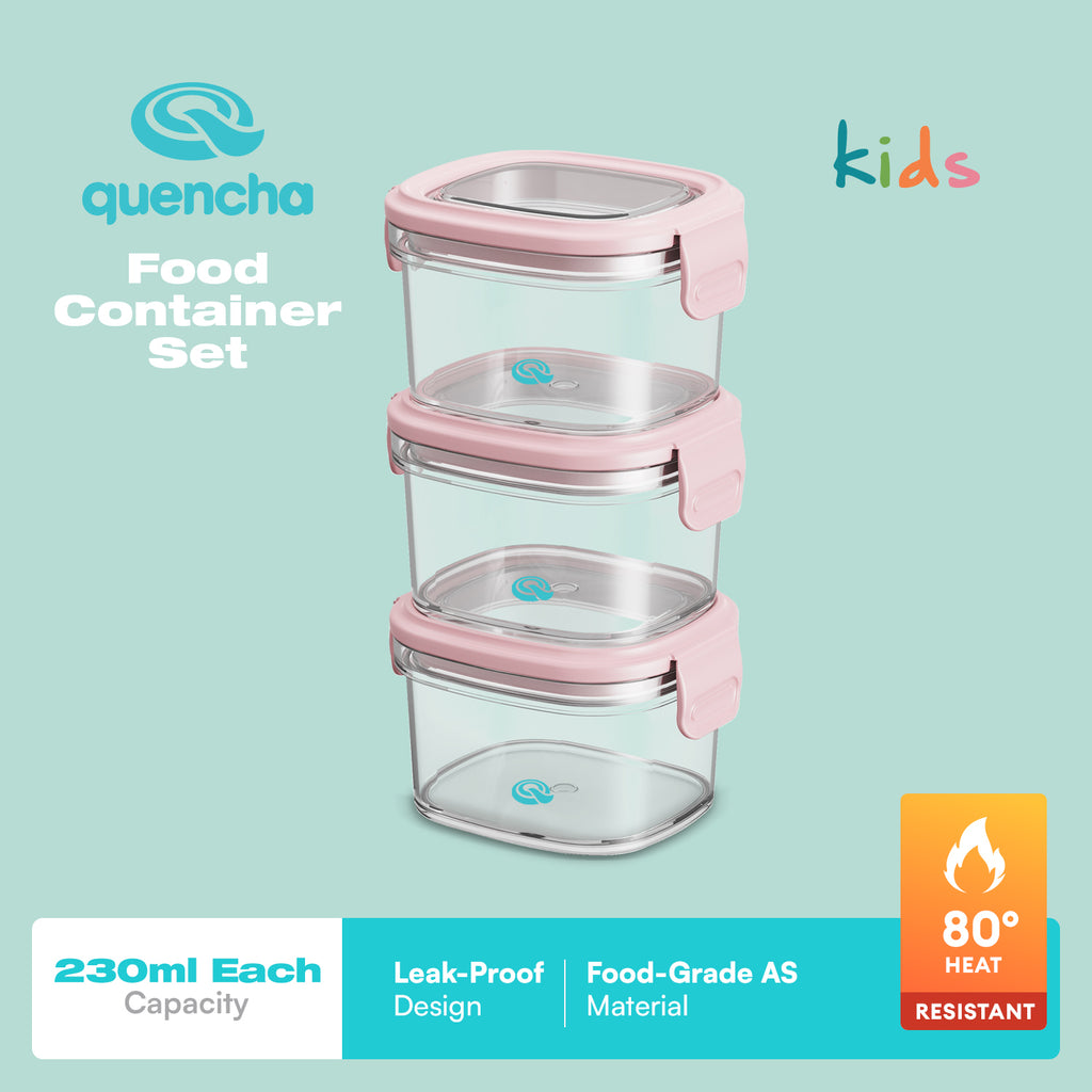 Quencha Kids Food Storage Container Set BPA Free Leak Proof Stackable Lunch Box Food Keeper