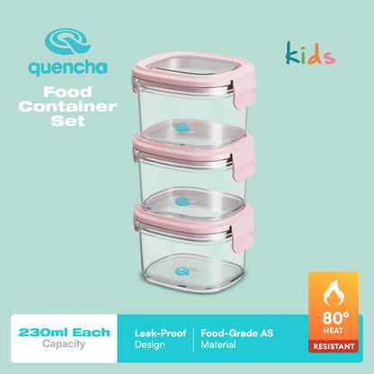 Quencha Kids Food Storage Container Set BPA Free Leak Proof Stackable Lunch Box Food Keeper