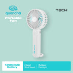 Quencha Portable Mini Fan 1200mAh High Speed Handheld Fan