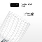 Crysalis Borosilicate Goblet Glass Set of 2 – Thick Wine/Cocktail Stem Glasses