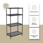 Nest Design Lab Premium Mini Steel Rack Black 4 Layer
