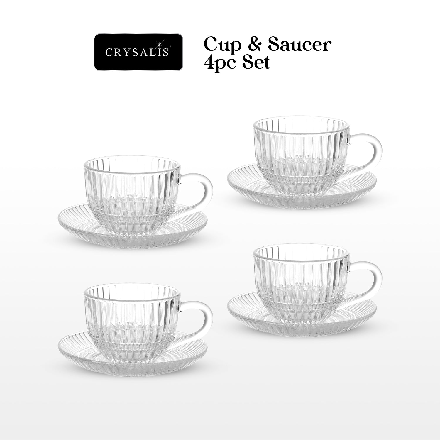 Crysalis Linear Glassware Collection Dinner Plates Bowls Coffee Mugs Glass Cups Set