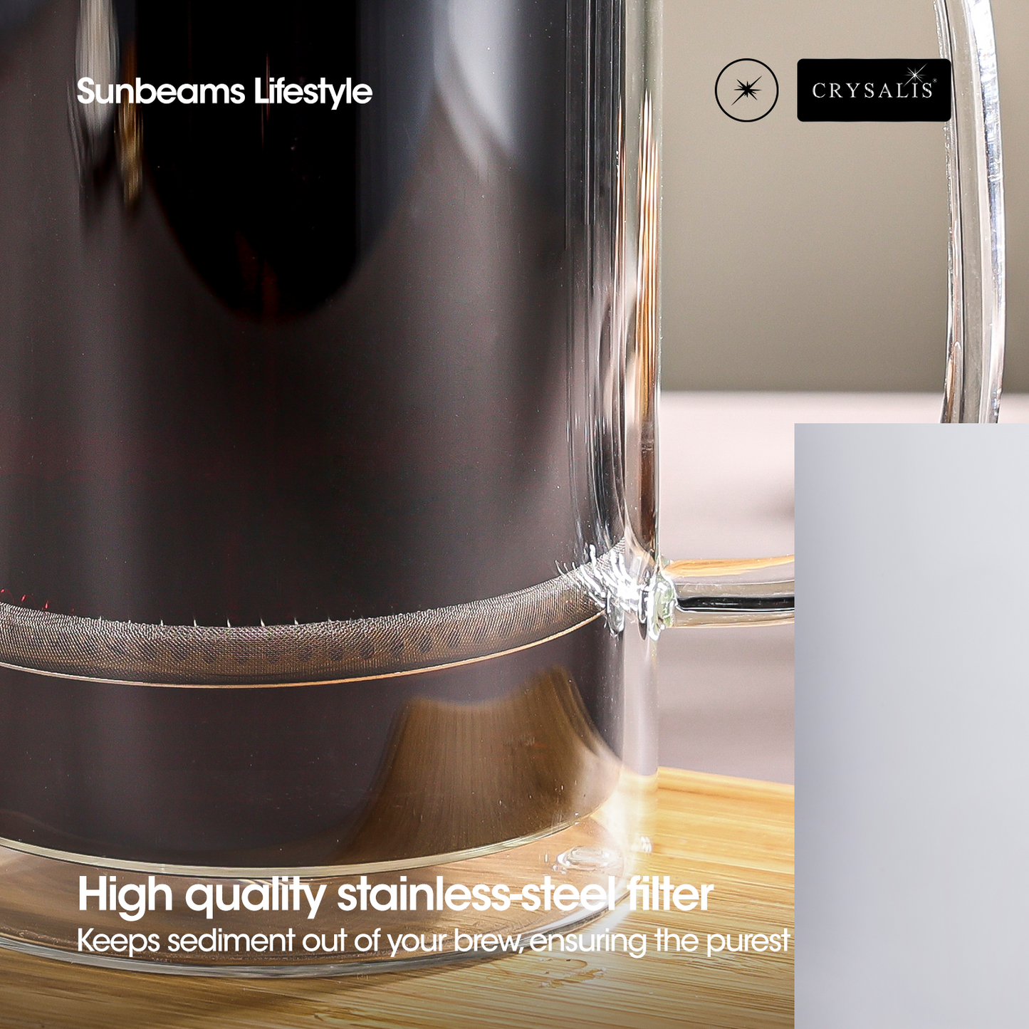 CRYSALIS Coffee Press Crystal Clear Double Wall 350ml/600ml/1L