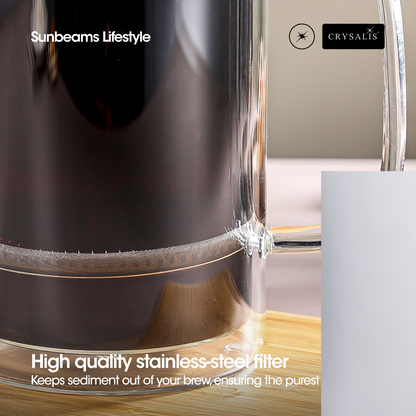 CRYSALIS Coffee Press Crystal Clear Double Wall 350ml/600ml/1L