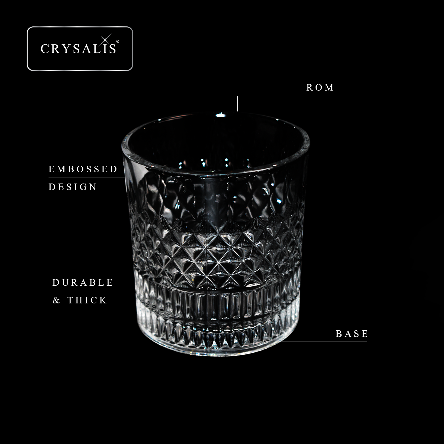 CRYSALIS Royalty Rock Glass 4pcs Set