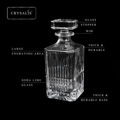 CRYSALIS Royalty Crystal Clear Glass Decanter 750ml