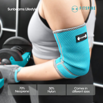 FITSPIRE Elbow Support 70% Neoprene | 30% Nylon Exercise| Fitness| Home Gym| Workout Equipment| Yoga Amazing Gift Idea For Any Occasion!