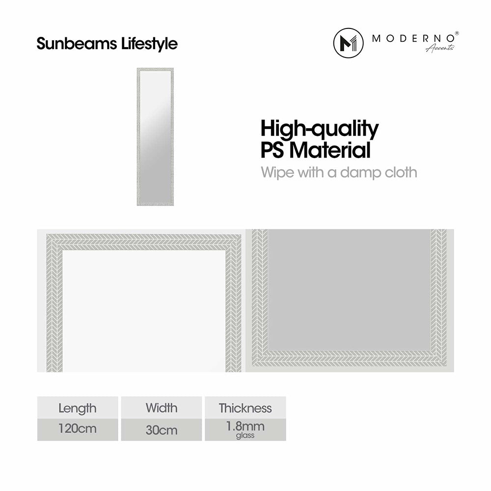 MODERNO Over The Door Mirror Made of Polystyrene Perfect display for Living Room, Bedroom, Study Room, Bathroom, and Entryway Door