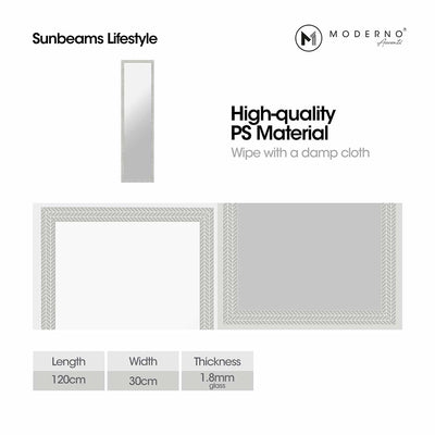 MODERNO Over The Door Mirror Made of Polystyrene Perfect display for Living Room, Bedroom, Study Room, Bathroom, and Entryway Door