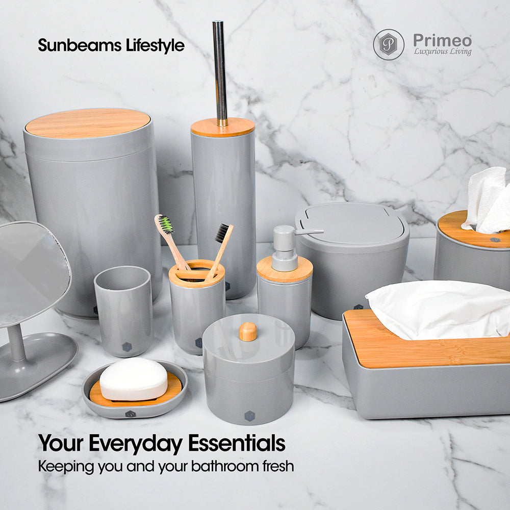 PRIMEO Premium Bamboo Toilet Brush 9x9x26.5cm Modern Italian Design Amazing Gift Idea For Any Occasion!