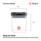 SLIQUE Premium PP Square Food Container 350ml|0.35L Airtight (Gray)