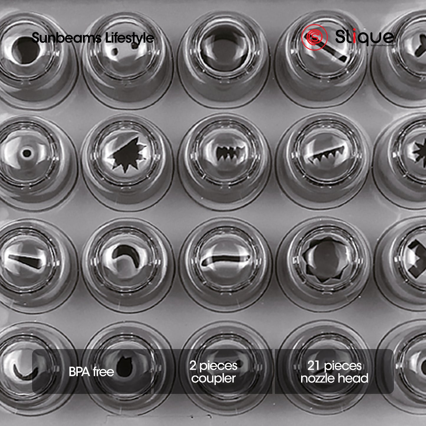 SLIQUE Premium Cake, Cupcake Icing & Decorating Nozzles Set of 25