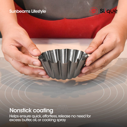 SLIQUE Premium Non-Stick Chicha Muffin Pan Oven Safe 10x10x4cm