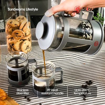 SLIQUE Premium Borosilicate Glass French Coffee Press 800ml
