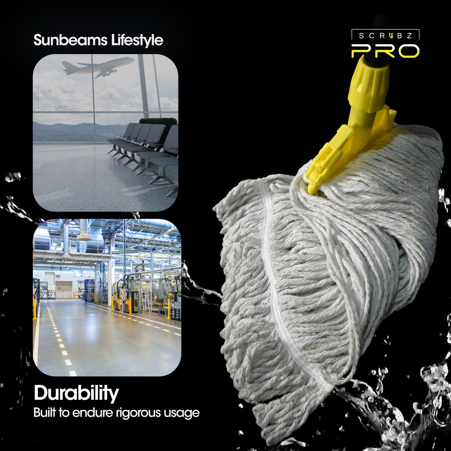 SCRUBZ Pro Wet Cotton Mop Combo 20oz, Floor mop