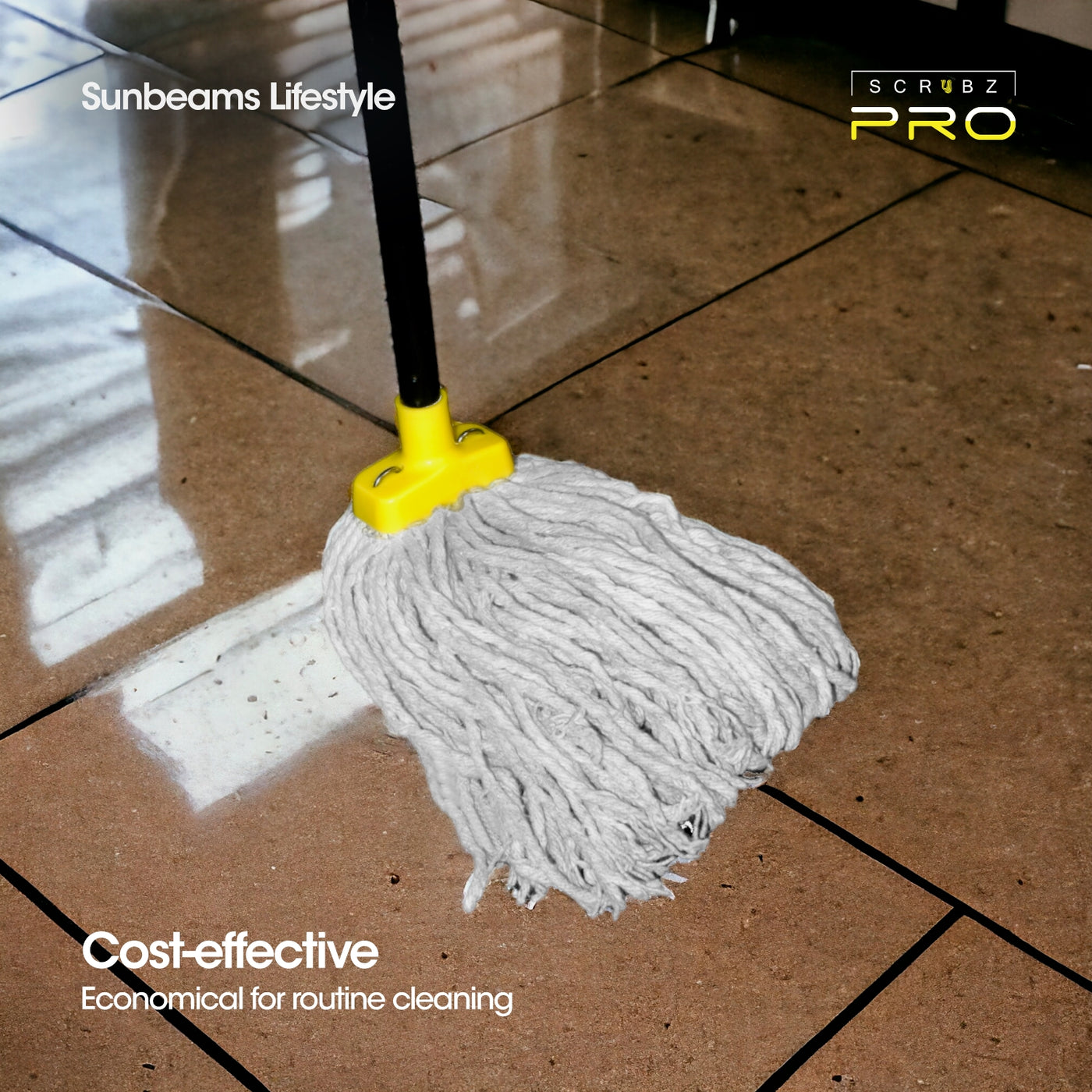 SCRUBZ Pro Cotton Mop Bleached White, Floor mop