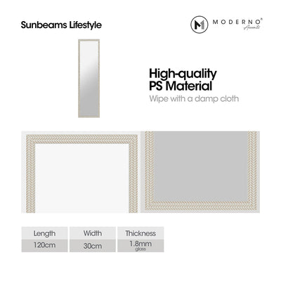MODERNO Over The Door Mirror Made of Polystyrene Perfect display for Living Room, Bedroom, Study Room, Bathroom, and Entryway Door