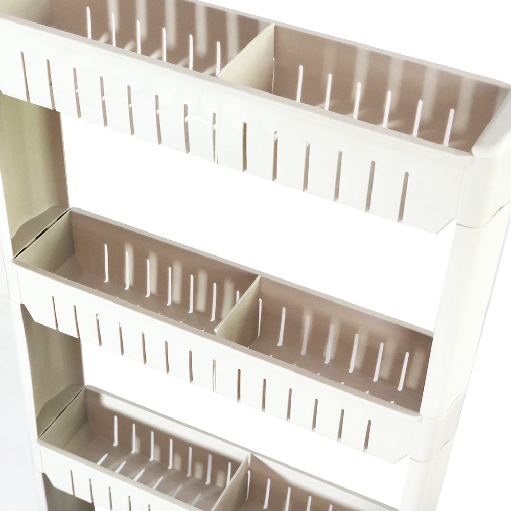 Casa Maru Moving Slim Shelves Trolley Rack Storage Organizer