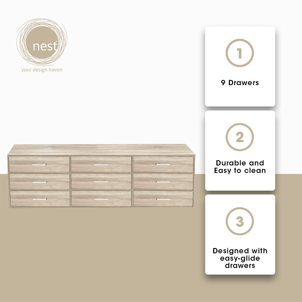 NEST DESIGN LAB Premium 3 Layer Drawer Chest TV Cabinet