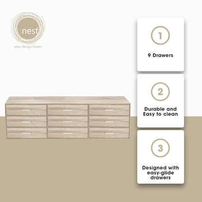 NEST DESIGN LAB Premium 3 Layer Drawer Chest TV Cabinet