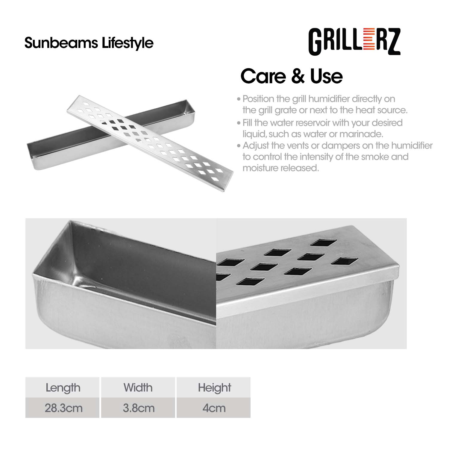 SLIQUE Grillierz Stainless Steel Grill Humidifier With Moisture Control & Flavor Enhancement