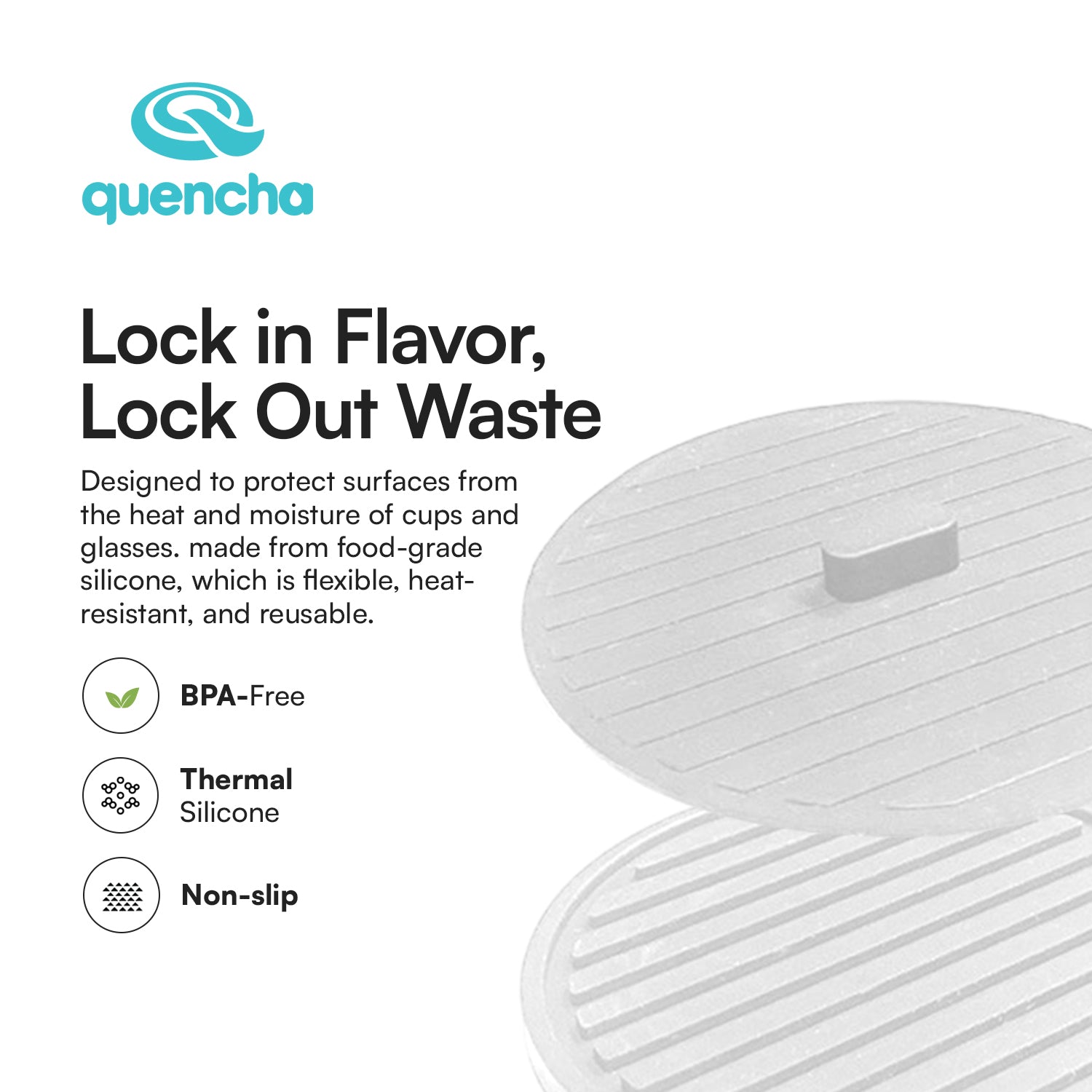 Quencha Silicone Coaster and Lid Set