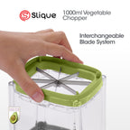 Slique AvoTech 1000ml Push Down Vegetable Chopper — Multi-Function Dicer, Onion & Fruit Cutter Kitchen Tool