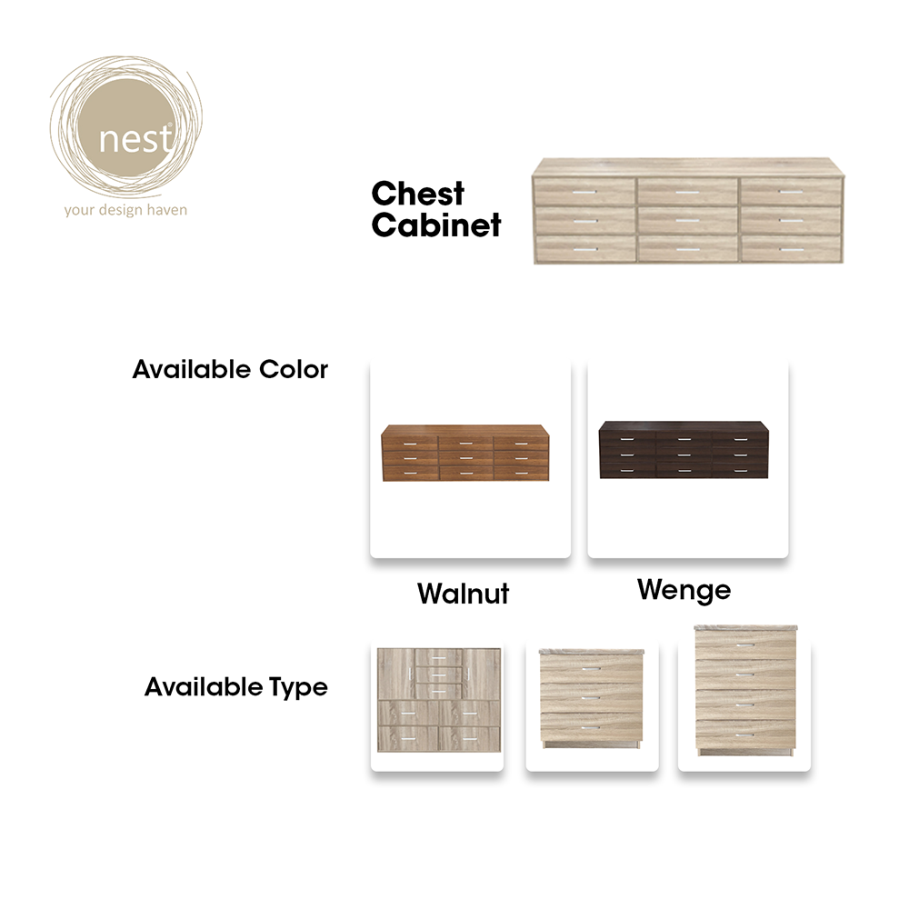 NEST DESIGN LAB Premium 3 Layer Drawer Chest TV Cabinet