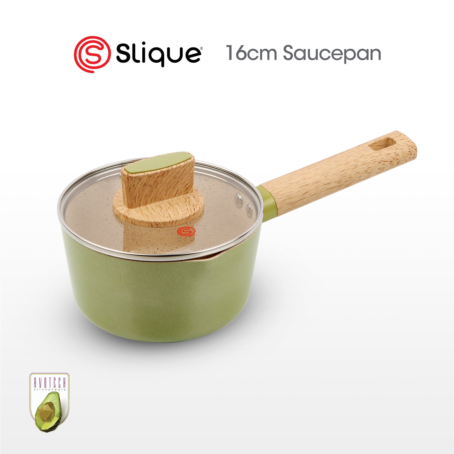 Slique AvoTech Ceramic Cookware Collection Heavy-Duty Non-Stick Frypan Wok Dutch Oven PFOA-Free Induction