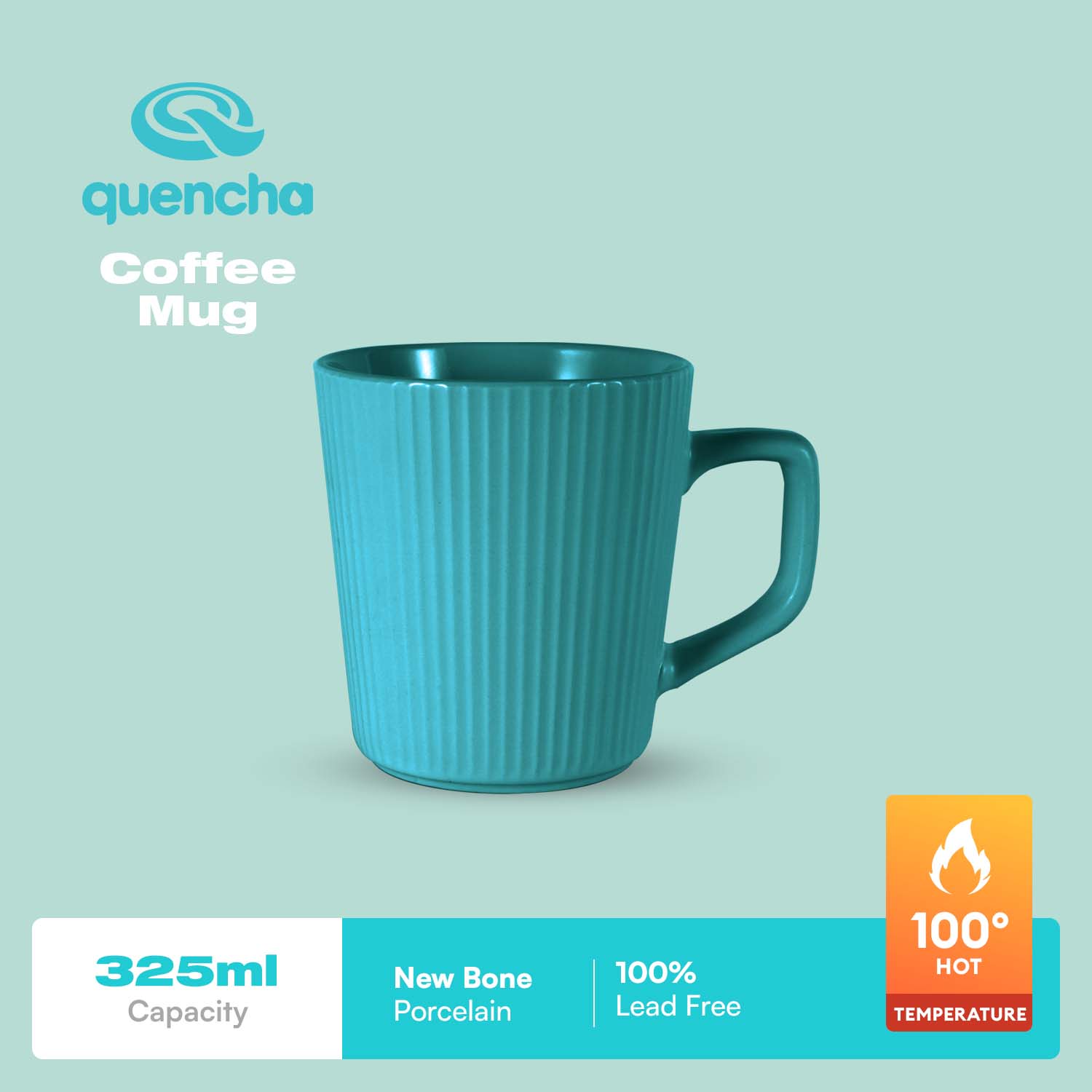 Quencha 325ml Chip Resistant Coffee Mug Porcelain Coffee Cup