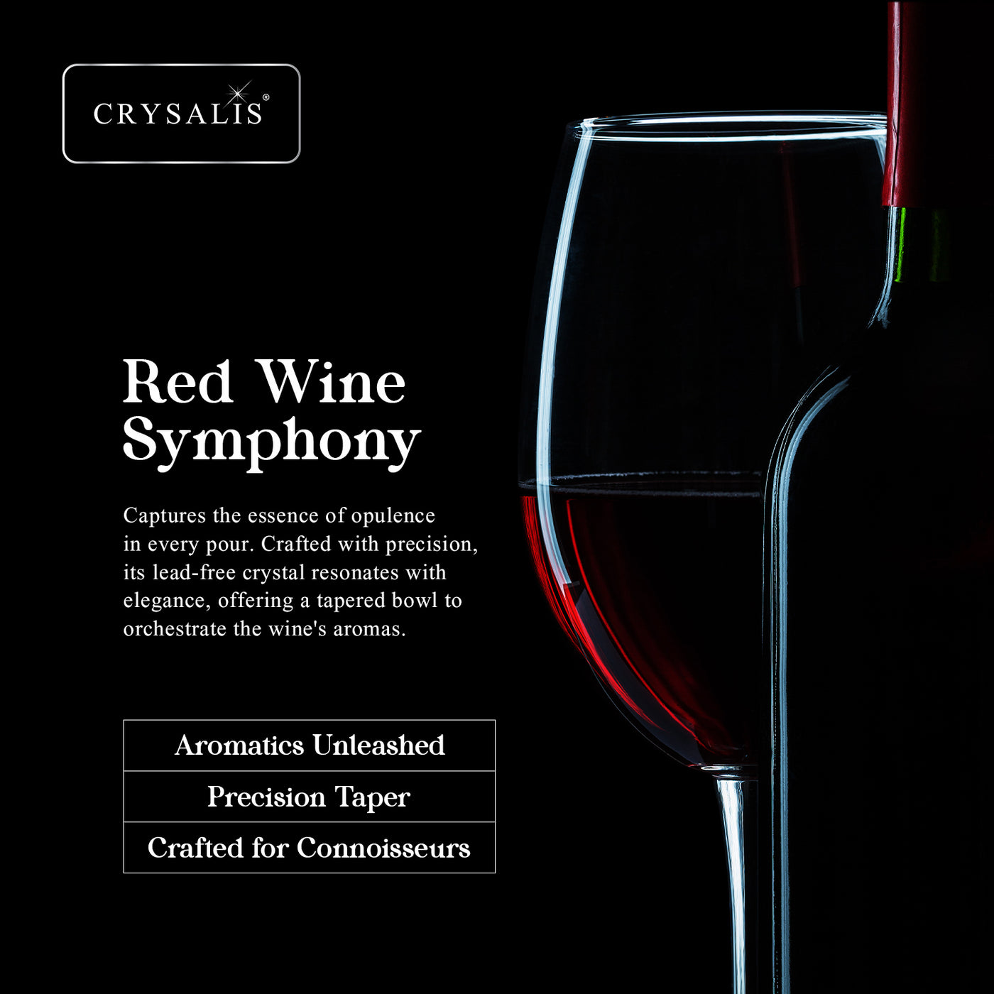 CRYSALIS Premium Crystal Stemware Red Wine Glass [Set of 2] Cocktail Glass 250ml