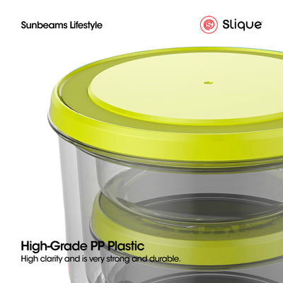 SLIQUE Premium Rectangular Food Container Set of 4 (Grey)