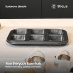 SLIQUE Premium Non-Stick 6 Cup Square Muffin Pan Oven Safe 26x18x5cm