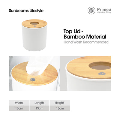 PRIMEO Premium Bamboo Toilet Roll Holder 13x13x13cm Modern Italian Design Amazing Gift Idea For Any Occasion!
