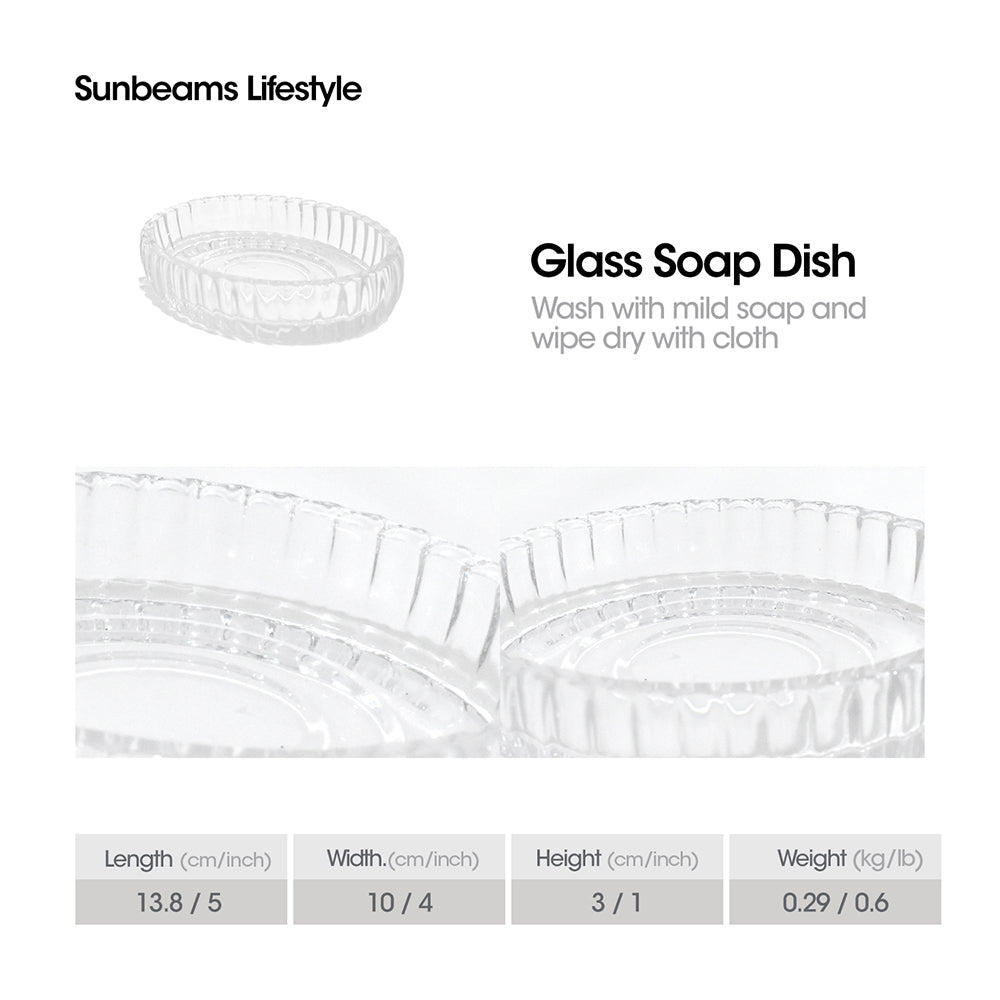 PRIMEO Glass Soap Dish 13.8x10x3 cm Amazing Gift Idea For Any Occasion!