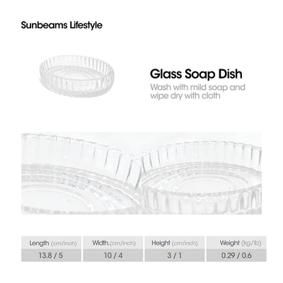 PRIMEO Glass Soap Dish 13.8x10x3 cm Amazing Gift Idea For Any Occasion!