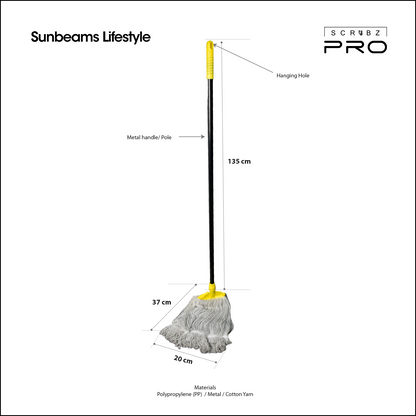 SCRUBZ Pro Wet Cotton Mop Combo 20oz, Floor mop