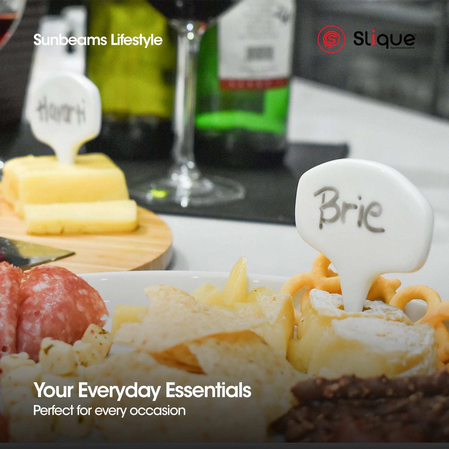 SLIQUE Porcelain Cheese Marker [Set of 6]