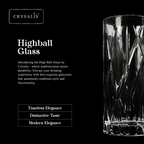 CRYSALIS Royalty Highball Glass 4pcs Set 390ml | 14oz