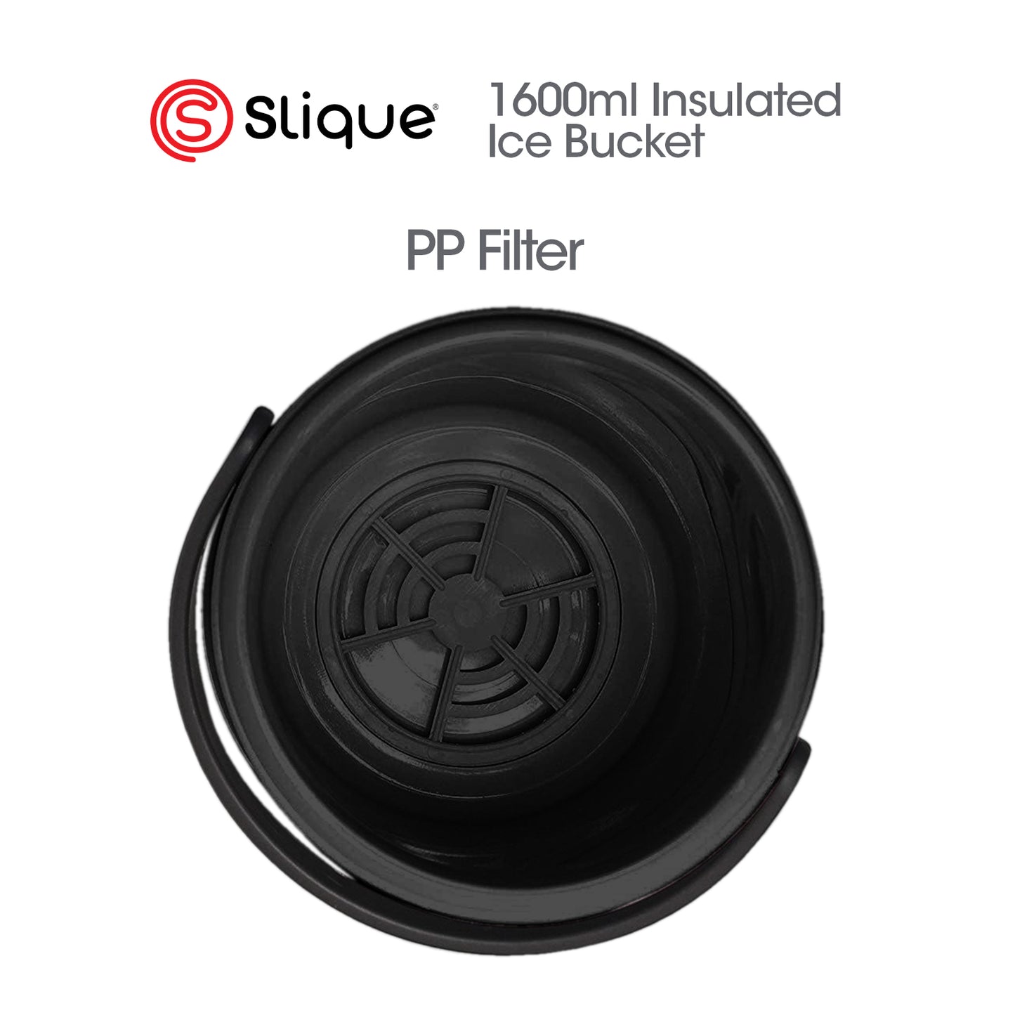 SLIQUE Premium Insulated Ice Bucket w/ Tong Stainless Steel 1600ml (Silver)