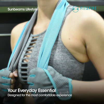 FITSPIRE Microfiber Cooling Towel [Set of 2] PVA | Fabric 30x100cm Exercise | Fitness | Home Gym | Workout Equipment | Yoga Amazing Gift Idea For Any Occasion!