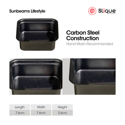 SLIQUE Premium Non-Stick Square Muffin Pan Oven Safe 7.6x7.6x2.6cm